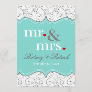 Invitations de Mr & Mme Blue Wedding