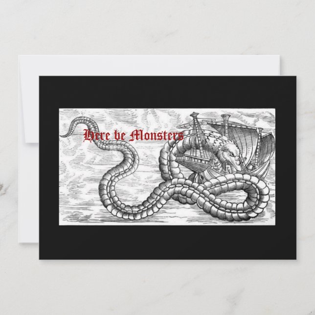 Invitations de navires et de dragons médiévaux (Devant)