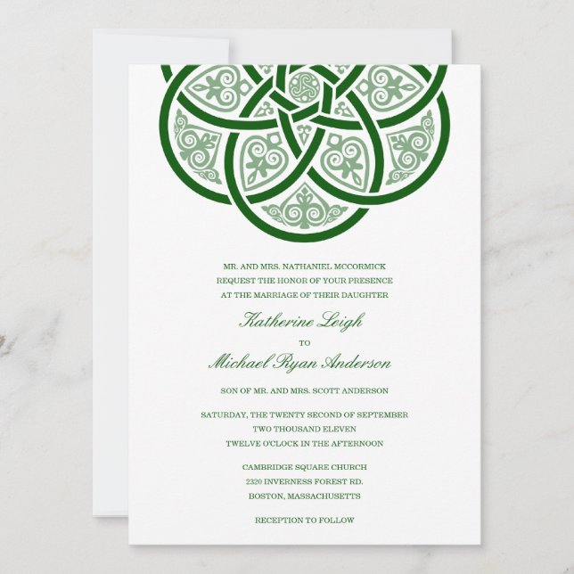 Invitations de noces celtiques (Devant)