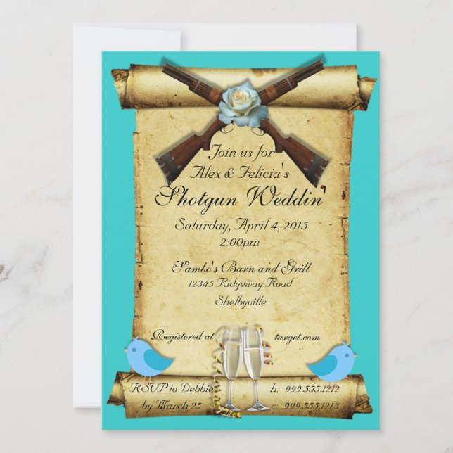 Invitations de noces de tir (Devant)