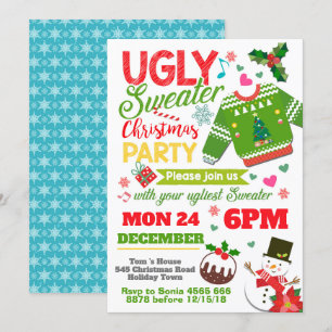 Invitations de Noël à un pull moche