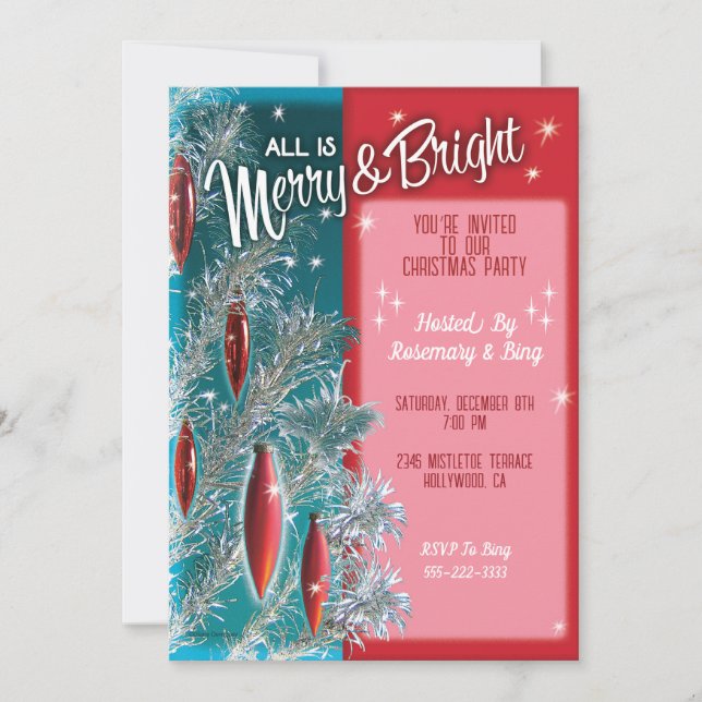 Invitations de Noël Arbre en aluminium (Devant)