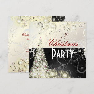 Invitations de Noël, bulles de champagne