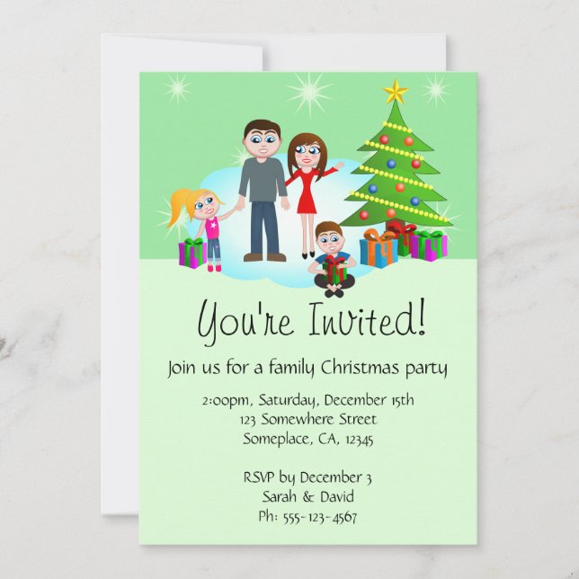 Invitations de Noël Famille Invitations (Devant)