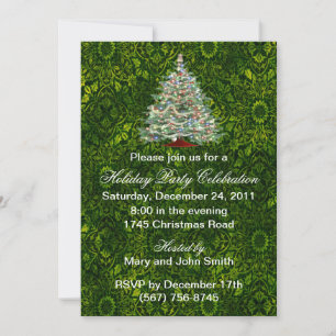 Invitations de Noël Green Tree