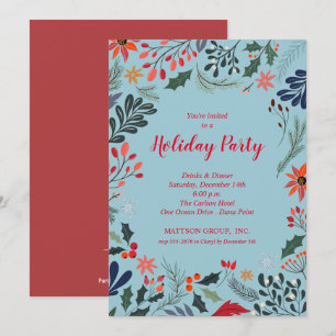 Invitations de Noël Poinsettia