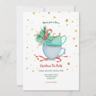 Invitations de Noël Tea Party