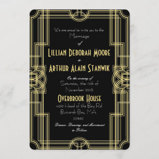 Invitations de noir et d'or