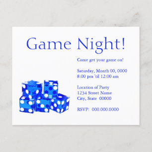 Invitations de nuit de jeu