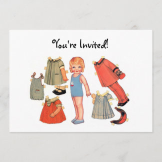 Invitations de papier de poupée