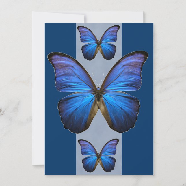 Invitations de papillons Blue Morpho (Devant)