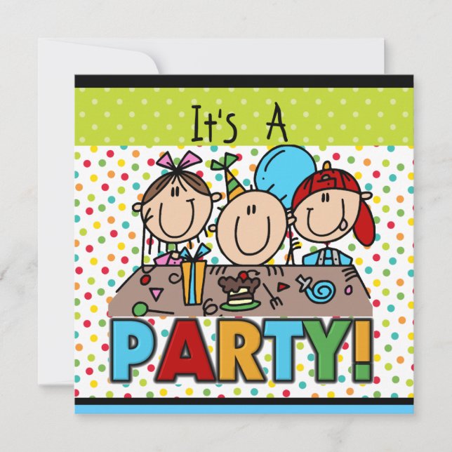 Invitations de partie Anniversaire de enfant de la (Devant)