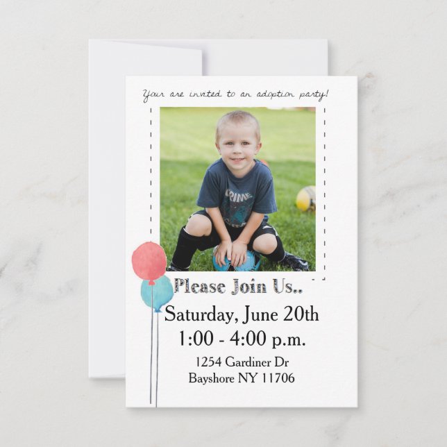 Invitations de partie d'adoption (Devant)
