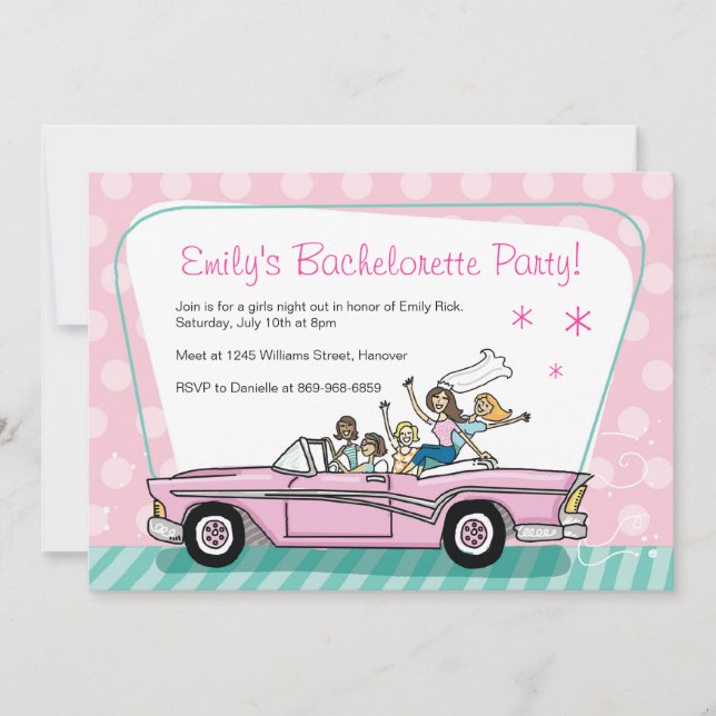 Invitations de partie de Bachelorette avec (Devant)
