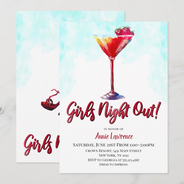 Invitations de partie de Bachelorette de nuit de (Devant / Derrière)