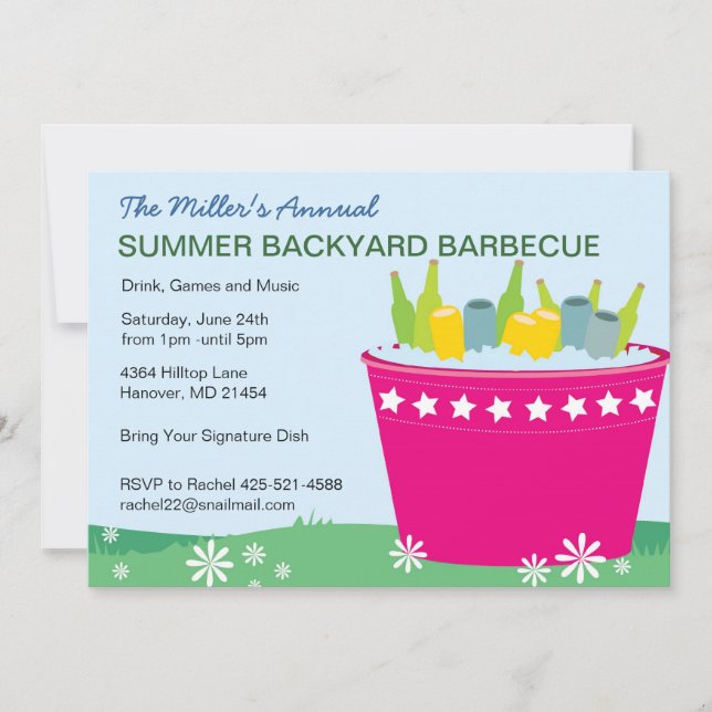 Invitations de partie de BBQ de jardin (Devant)