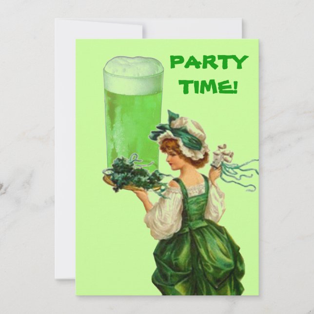 Invitations de partie de bière de vert de jour de (Devant)