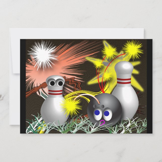 Invitations de partie de bowling (Devant)