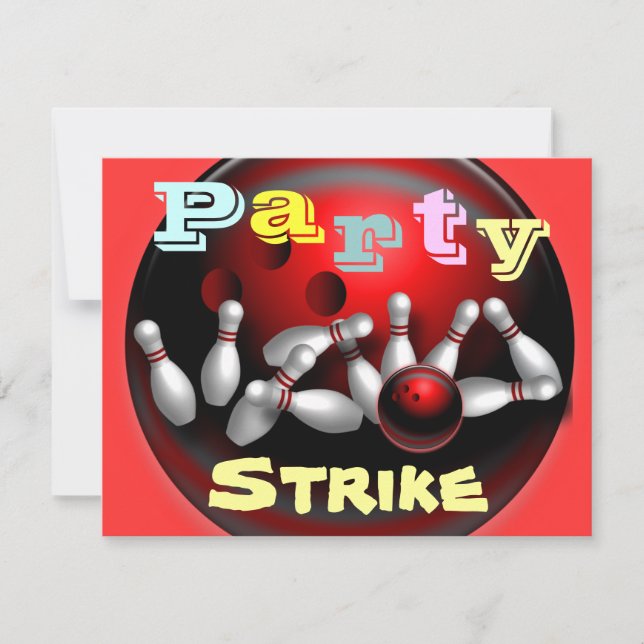 Invitations de partie de bowling (Devant)