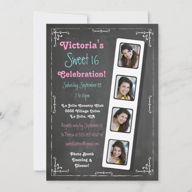 Invitations de partie de cabine de photo de (Devant)