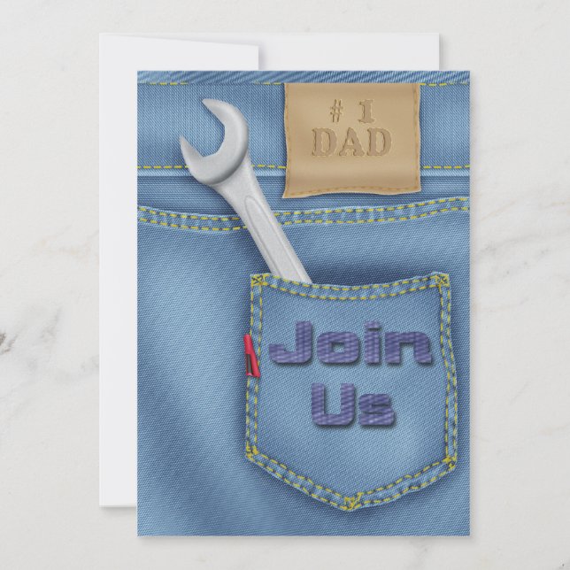 Invitations de partie de fête des pères d'outils (Devant)