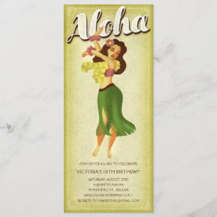 Invitations de partie de Luau de fille de danse