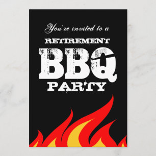 Invitations de partie de retraite BBQ jardin perso