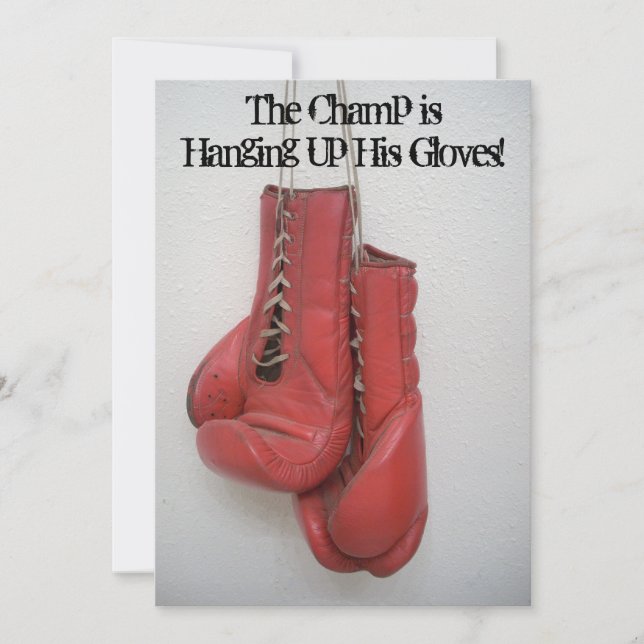 Invitations de partie de retraite de gants de boxe (Devant)