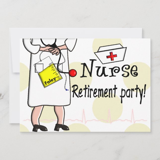Invitations de partie de retraite d'infirmière (Devant)