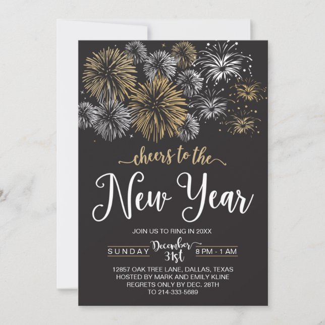 Invitations de partie de réveillon de la Saint (Devant)