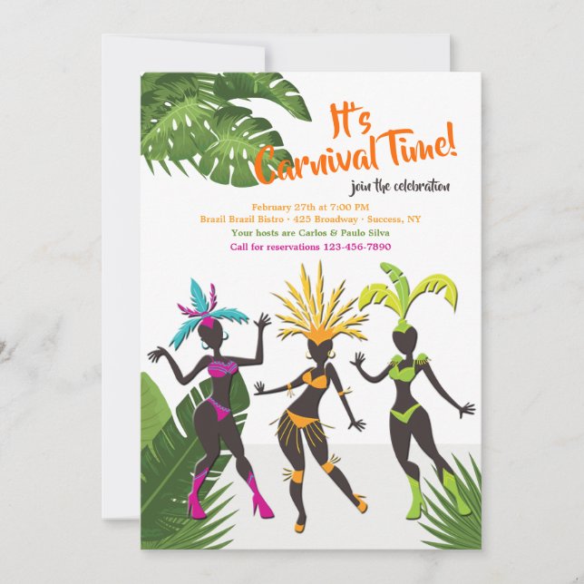 Invitations de partie de samba de Rio (Devant)