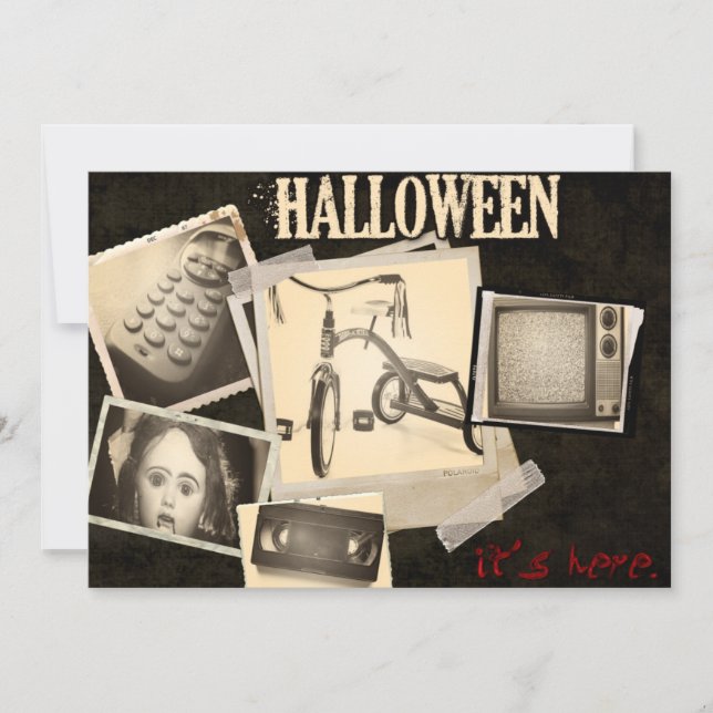 Invitations de partie de Staples Halloween de film (Devant)