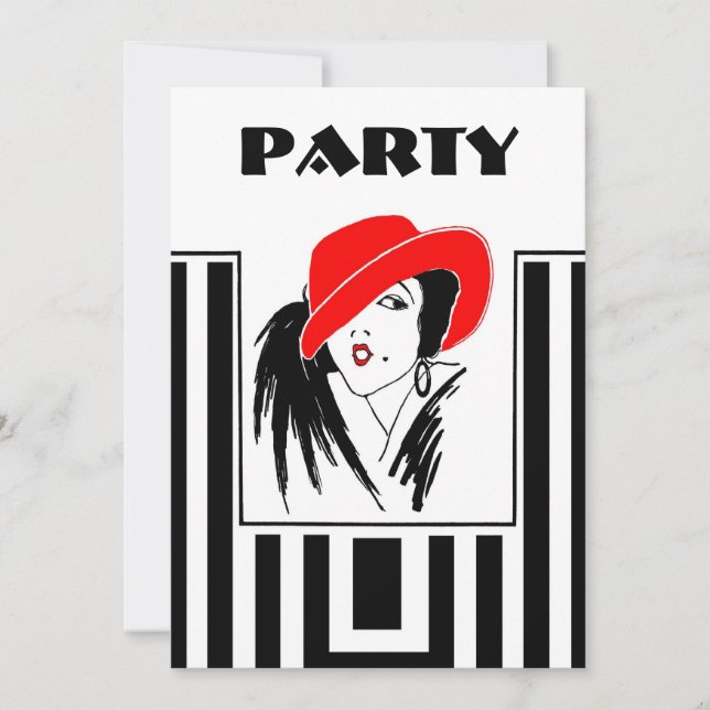 Invitations de partie de style d'art déco (Devant)