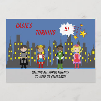 Invitations de partie de super héros