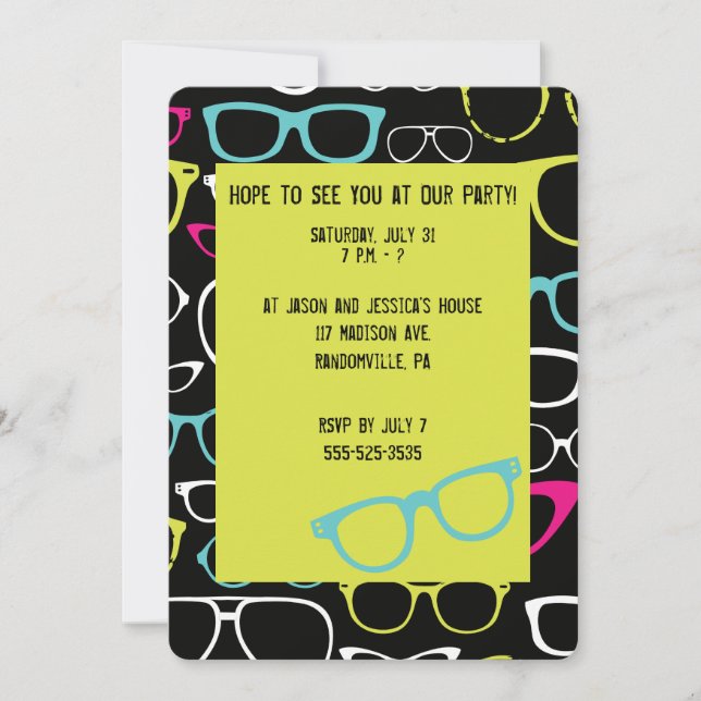 Invitations de partie de vert et de noir de chaux (Devant)