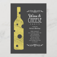 Invitations de partie de vin et de fromage