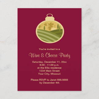Invitations de partie de vin et de fromage de