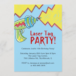 Invitations de partie d'étiquette de laser de