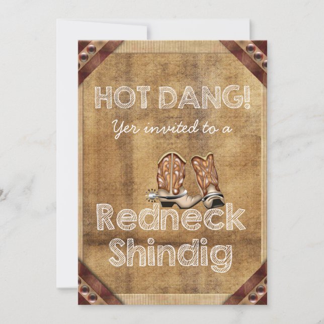 Invitations de partie Redneck (Devant)