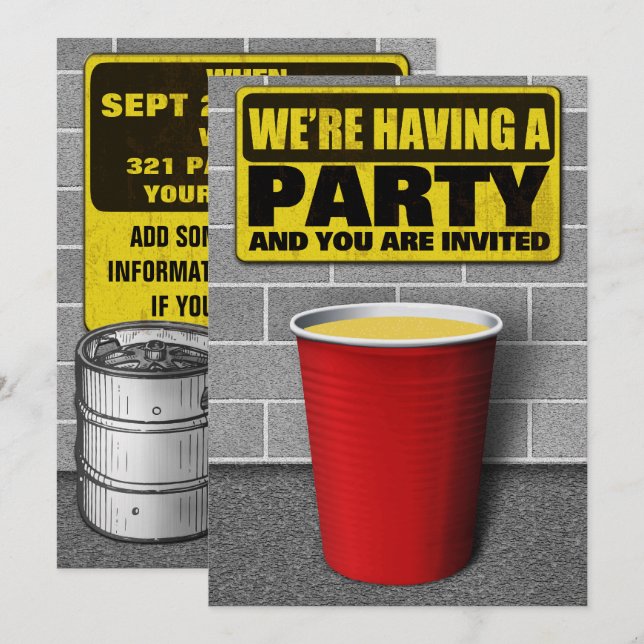 Invitations de parties (Devant / Derrière)