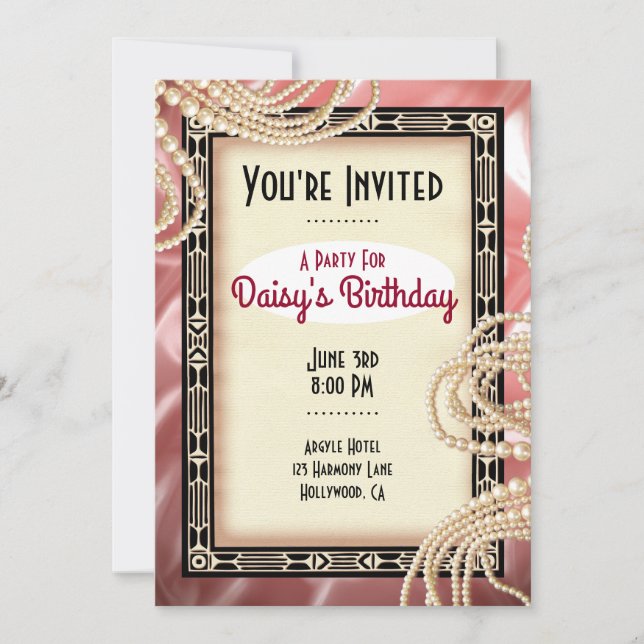 Invitations de parties Art Déco vintages (Devant)