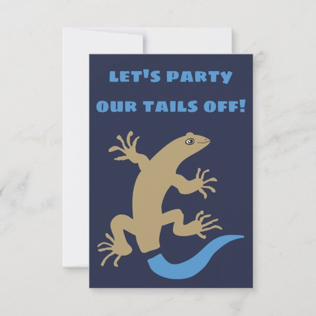 Invitations de partis personnalisés de Blue Tail S (Devant)