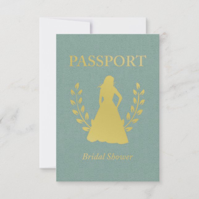 Invitations de passeport Fête des mariées (Devant)