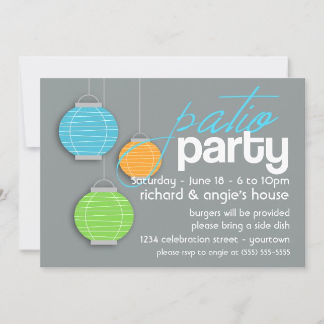 Invitations de patio d'été (Devant)