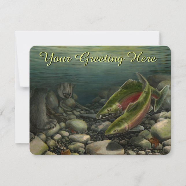 Invitations de pêche Art personnalisé de la faune  (Devant)