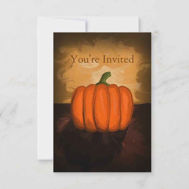 Invitations de peinture citrouille (Devant)