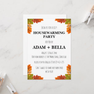 invitations de pendaison de crémaillère d'automne