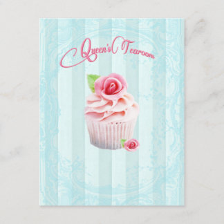 Invitations de petits gâteaux de rose de thé