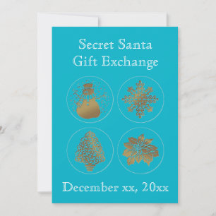 Invitations de phoques d'or Turquoises Turquoise S