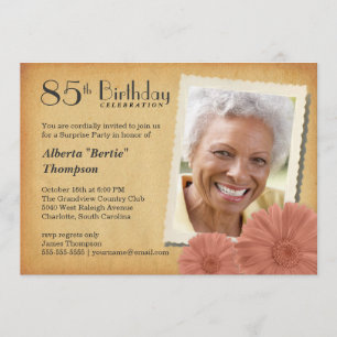 Invitations de photos pour le 85e anniversaire de 